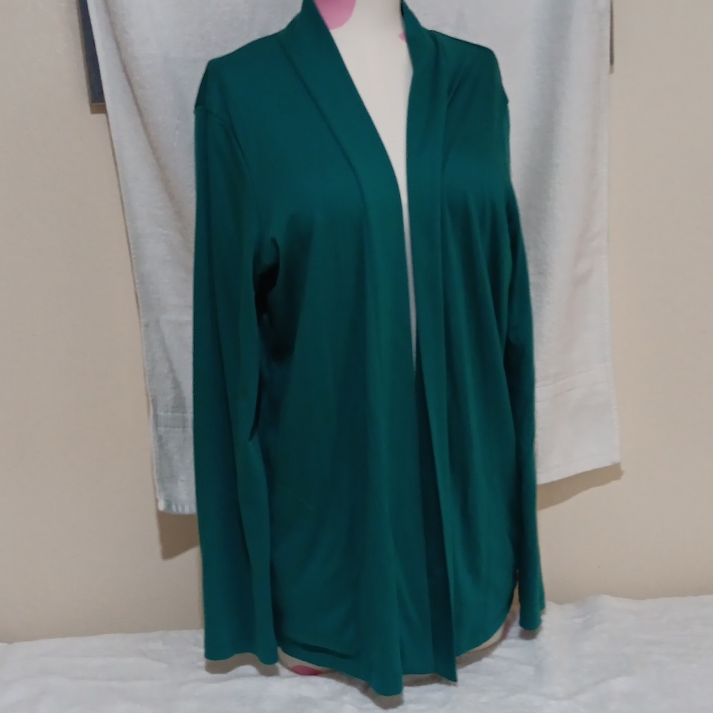 LL Bean Womens Pima Cotton Open Cardigan